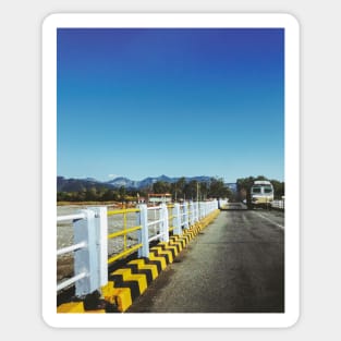 Indian Bus Driving in Himalayan Foothills Sticker